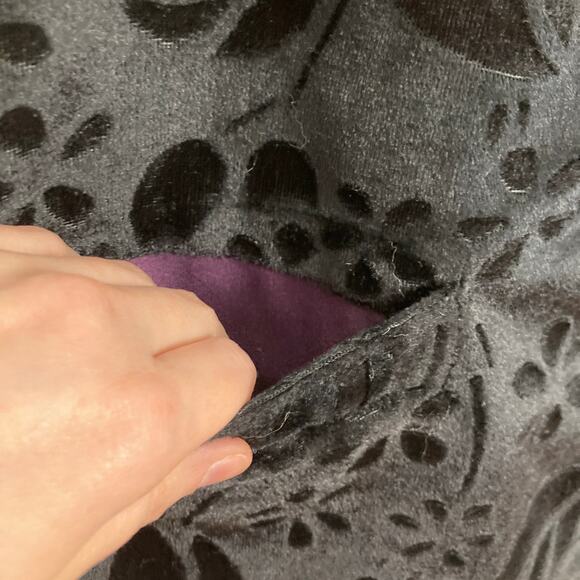 Kam Tak Womens M Black Velvet Burnout Vest Whimsigoth Witchy Gothic Retro Vamp - Picture 5 of 7